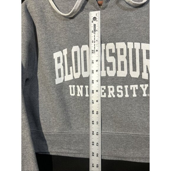 Bloomsburg University Hoodie Women's Medium Gray Crop Pullover Sweatshirt - Picture 3 of 7